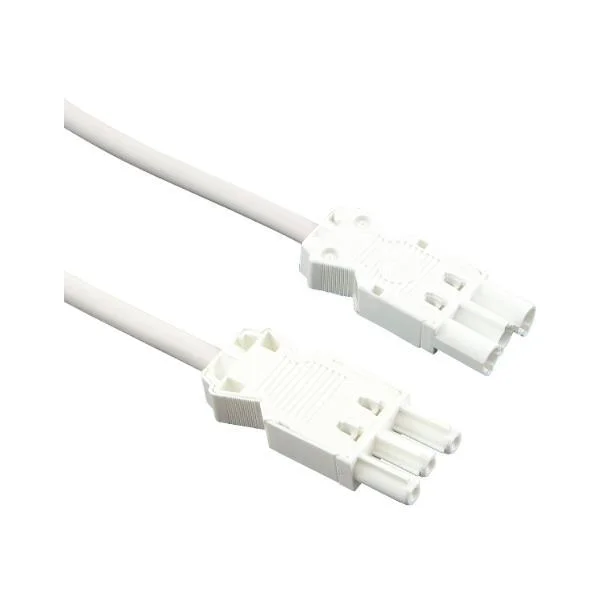 Verbindungsleitung mit Stecker und Gerätekupplung GST18, 300 mm, weiß