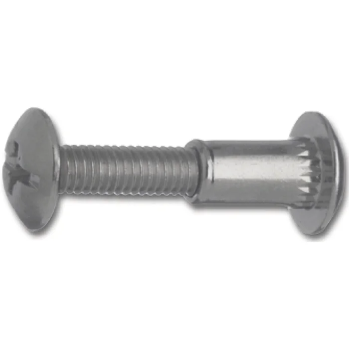 Verbindungsschrauben M6 vernickelt für Holzstärke 30-40 mm