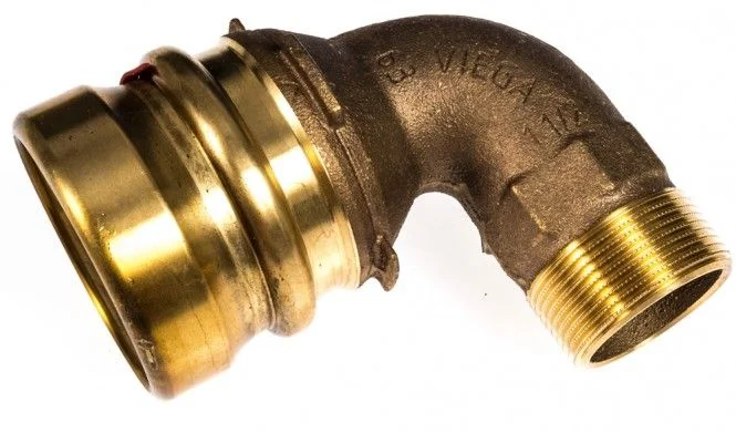 VIEGA GEOPRESS Übergangsbogen 90° 767938 9614TW, 63 x 1 1/2″ AG, mit SC Contur