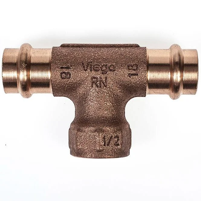 VIEGA Sanpress T-Stück 281359 18×1/2’x18 mm, Pressanschluss, Rotguss