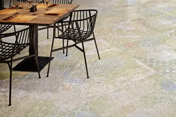 Vintage-Fliese Teppichoptik 50×100 cm „Bohemian Blend“ mit Ornamenten bunt Dekorfliese