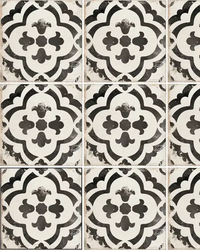 Vintage Fliesen Schwarz 15×15 cm Village Monte Black