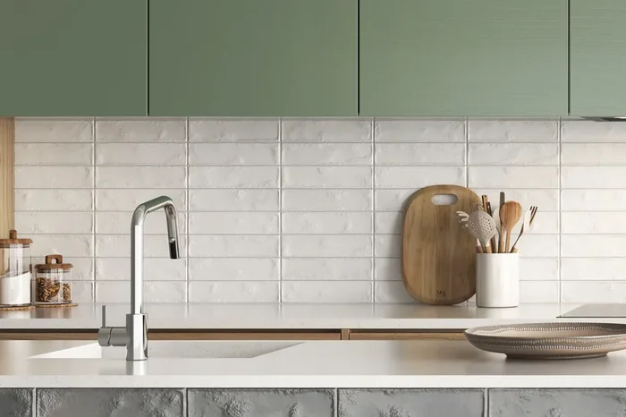 Vintage Wandfliese weiß 30×60 cm „Manhattan White“ Metro Fliese glänzend