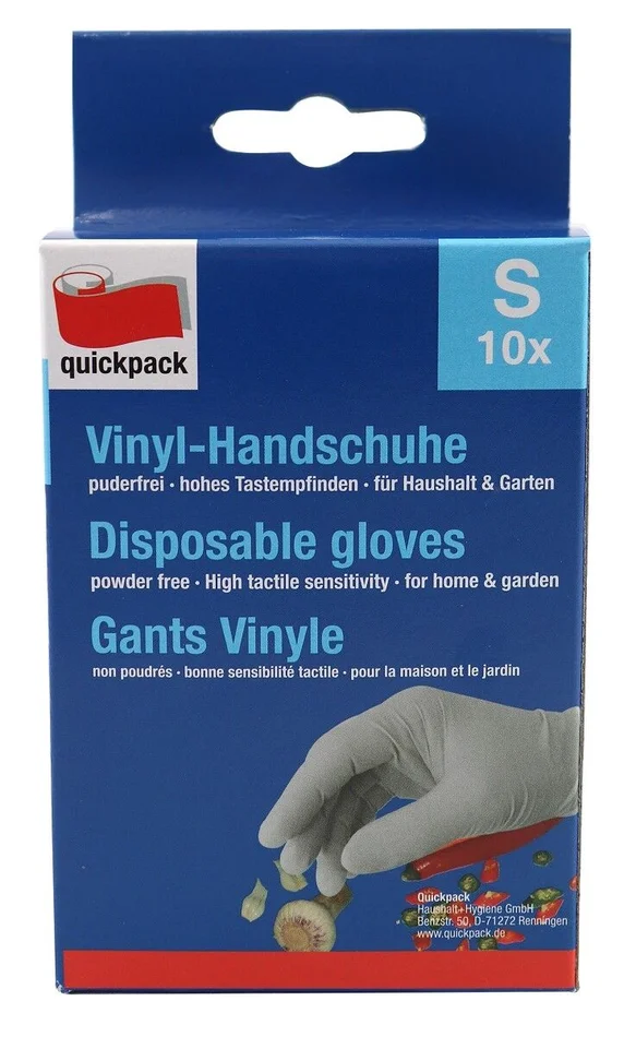 Vinyl-Einmalhandschuhe, 10 St., extra dünn, Gr. S (weiß)