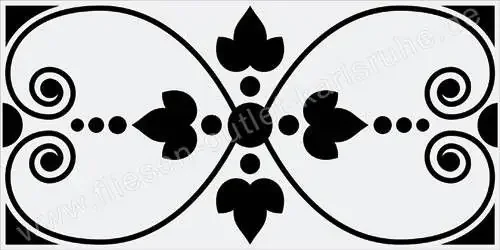 Vives Wandfliese 10×20 cm Dekor Rosiers Negro