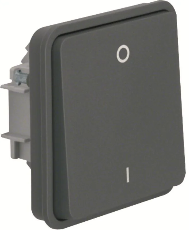 W.1 Auschalter-Einsatz 2-polig mit Wippe &Aufdruck Up/Ap grau matt