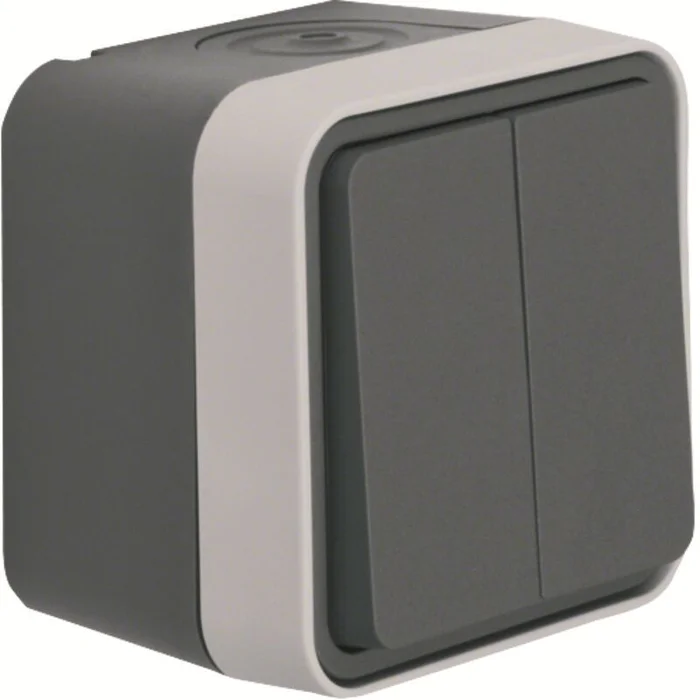 W.1 IP55 Serientaster mit Schließerkontakte grau/lichtgrau matt