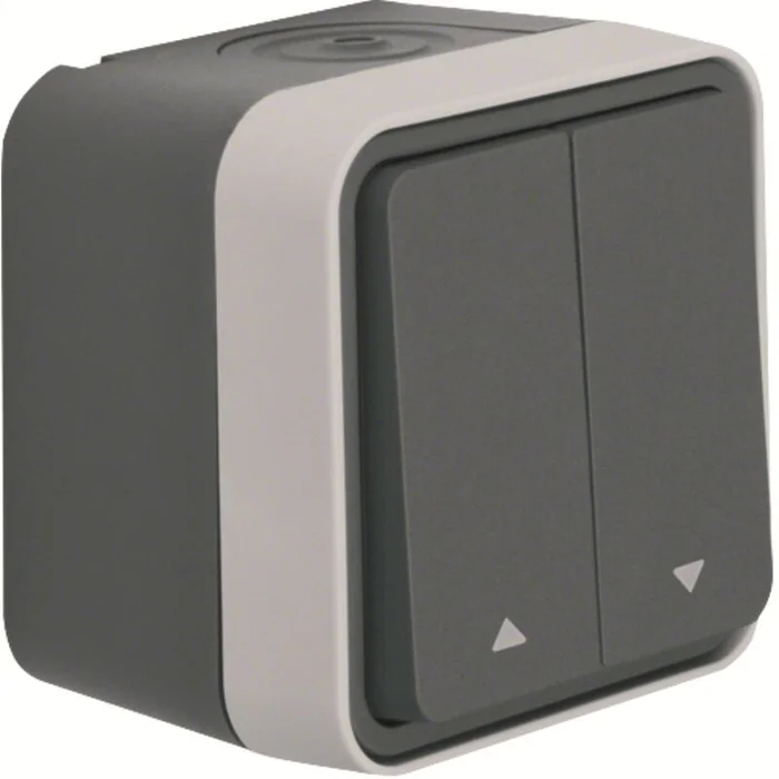 W.1 Jalousie-Serienschalter mit Symbol Pfeil, grau/lichtgrau matt