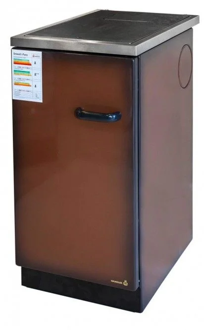 Wamsler Beistellherd K 144 C maron mit Glaskeramikkochfeld und Abdeckhaube