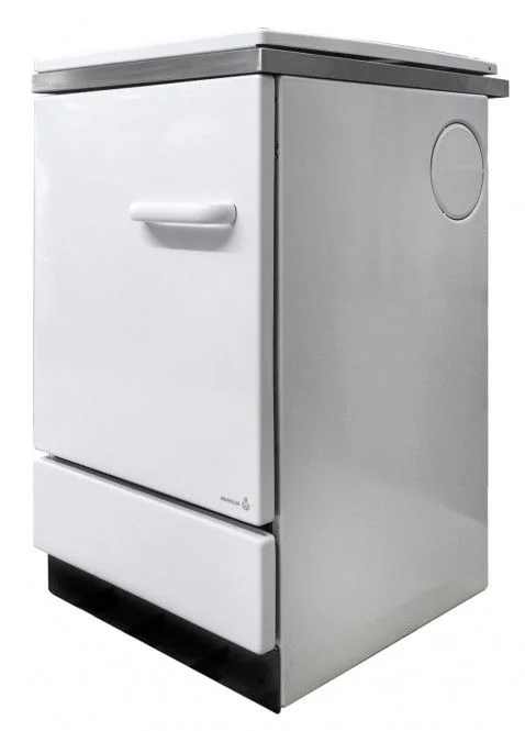 Wamsler Beistellherd K 155 C weiss mit Glaskeramikkochfeld und Abdeckhaube