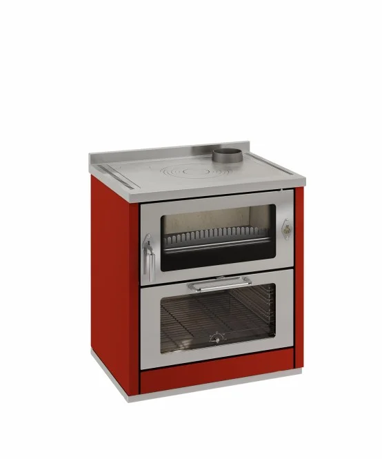 Wamsler Holzherd K 80 2020, 7,5 kw, rot, RA hinten rechts/links und