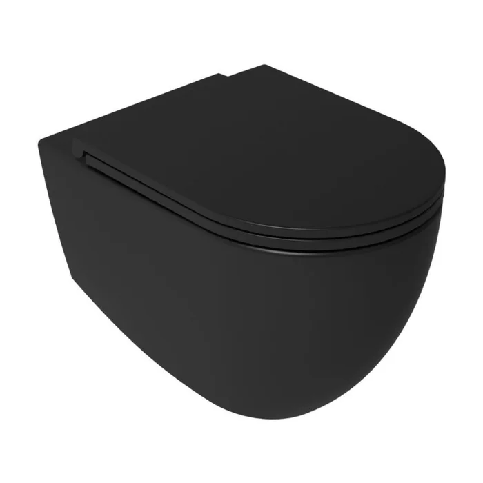Wand-WC Rimfree Black QBad Art – mit Soft-Close-Sitz