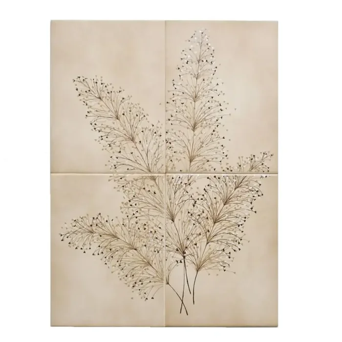 Wandfliese Dekor Steuler Design E3115 Djerba 4er Set beige braun 15×20 cm I.Sorte