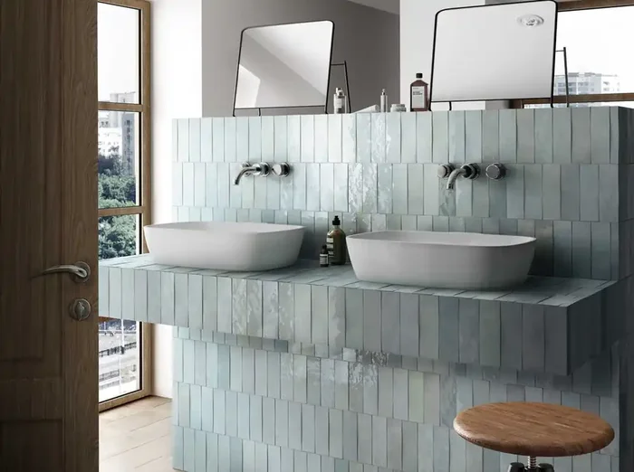 Wandfliese Emilia Aqua Glänzend 6,5x20cm