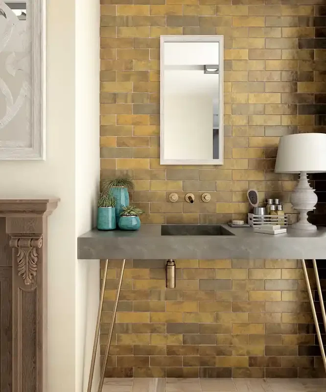 Wandfliese Emilia Gold Glänzend 6,5x20cm