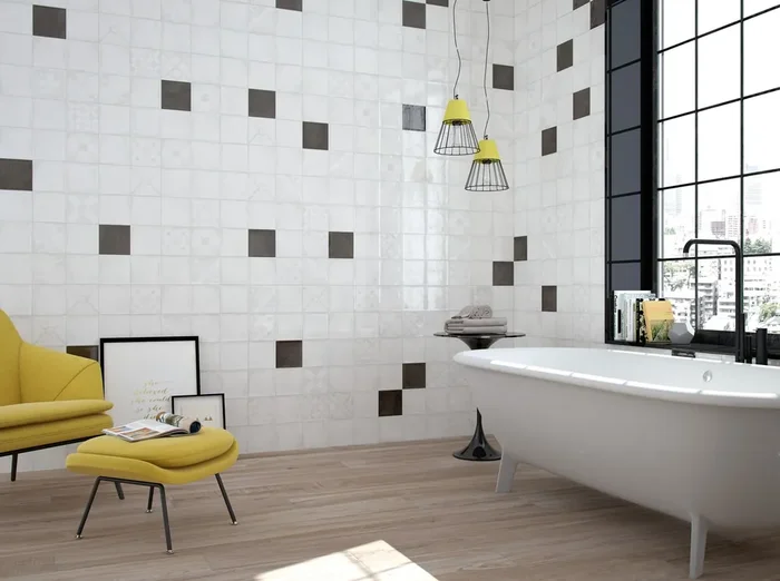 Wandfliese Glam Weiß 15x15cm