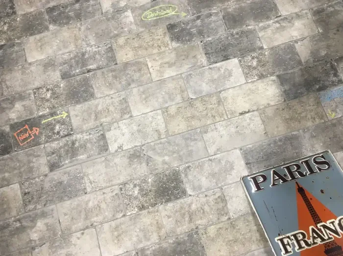 Wandfliese Wall Street Grau-Beige 10x20cm