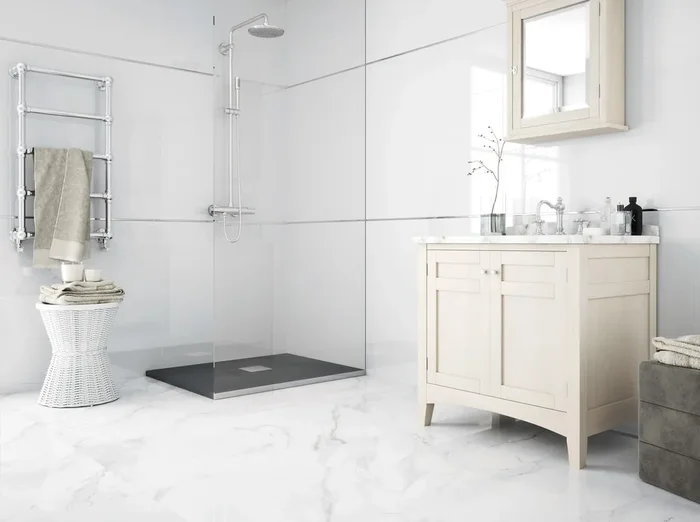 Wandfliese Whiteline Weiß Glänzend 30x90cm Rektifiziert