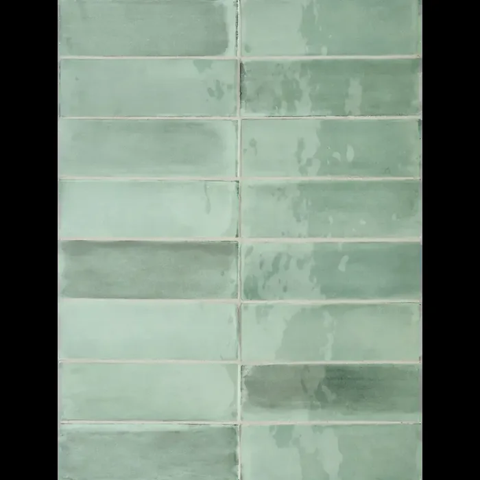 Wandfliesen in Retro Tbrick Format 5,2 x 16 cm Glossy Eucalyptus