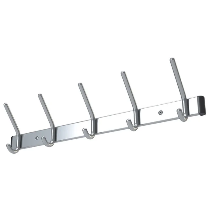 Wandgarderobe aus Aluminium, 1300 mm lang mit 9 Haken