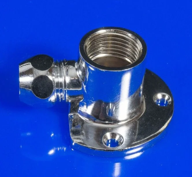 Wandscheibe 1/2″ IG x 10 mm, Oberfläche chrom, Quetschverschraubung, 3/8″x10 mm,