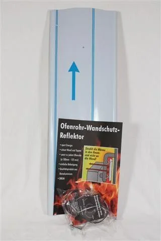 Wandschutzreflektor aus Reinaluminium Länge 65cm, incl. 2 Befestigungsklammern