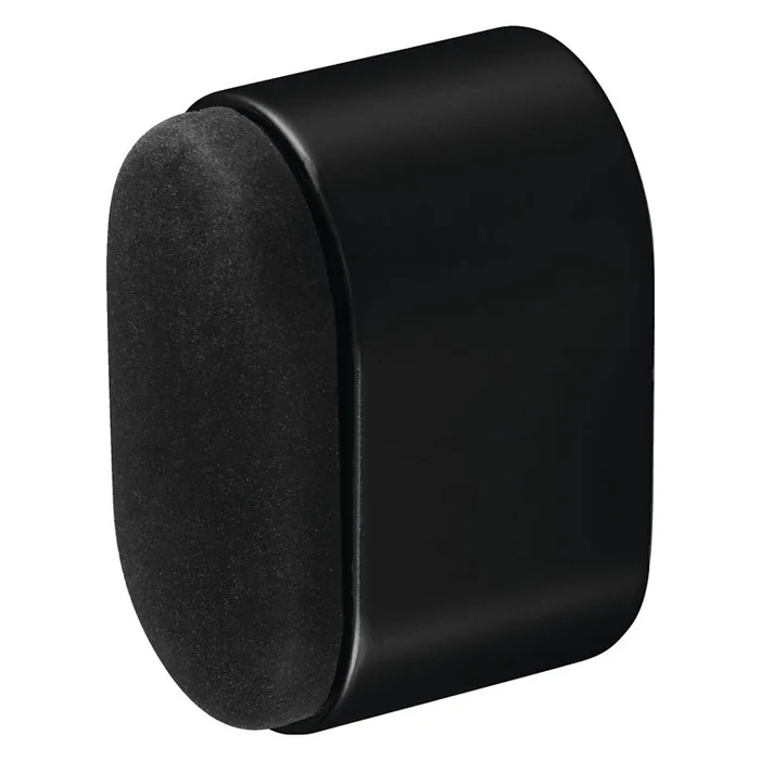 Wandtürpuffer oval, Aluminium schwarz eloxiert, Länge 25 mm