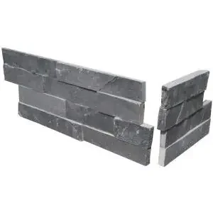 Wandverblender ECKEN SCHIEFER SCHWARZ Naturstein – – 40×10
