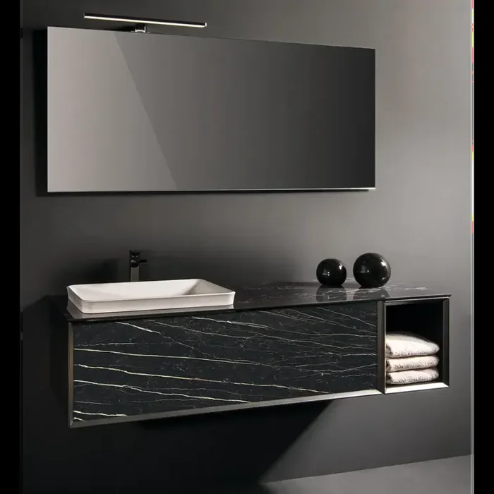 Waschtisch 151 x 36,5 Luxury Canova Gres.12 Saint Laurent Waschtisch & Spiegel im Set