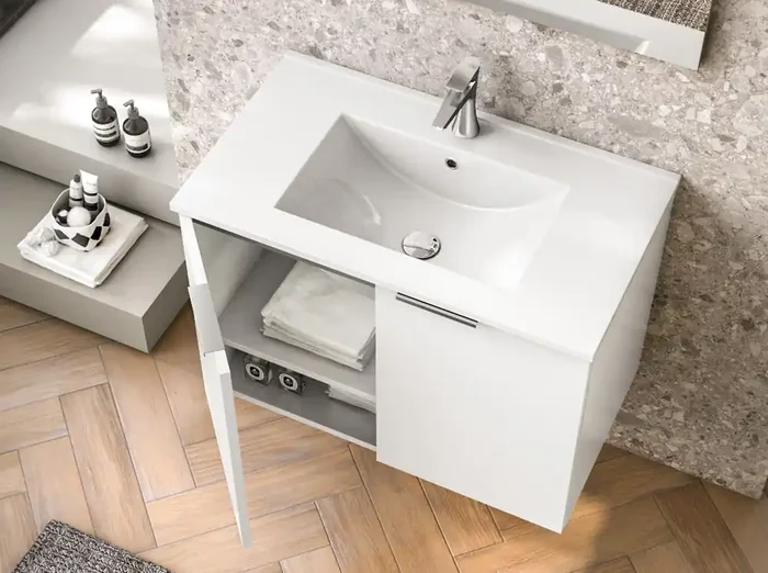 Waschtisch Keramik Weiß 61x46cm (B/T) Einzelbecken