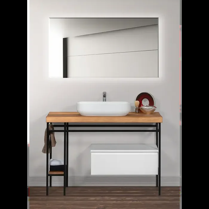 Waschtisch Stilt 120 x 81,5 cm Comp.1 Waschtisch, Spiegel,Hochschrank und Unterschrank im Set