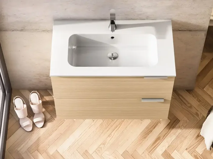 Waschtisch Tecnoplan Weiß 81x46cm (B/T) Einzelbecken