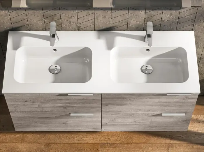 Waschtischunterschrank LIGHT Rovere Cenere 120x56x45cm (B/H/T)