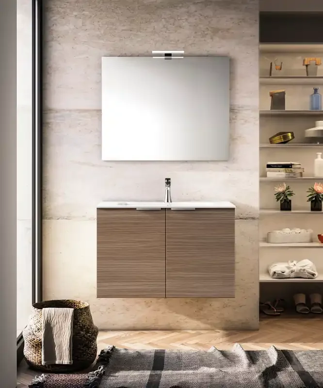 Waschtischunterschrank LIGHT Rovere Tabacco 80x56x45cm (B/H/T)