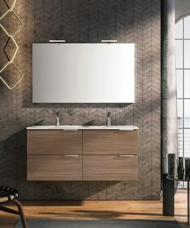 Waschtischunterschrank SUN Rovere Tabacco 120x56x45cm (B/H/T)