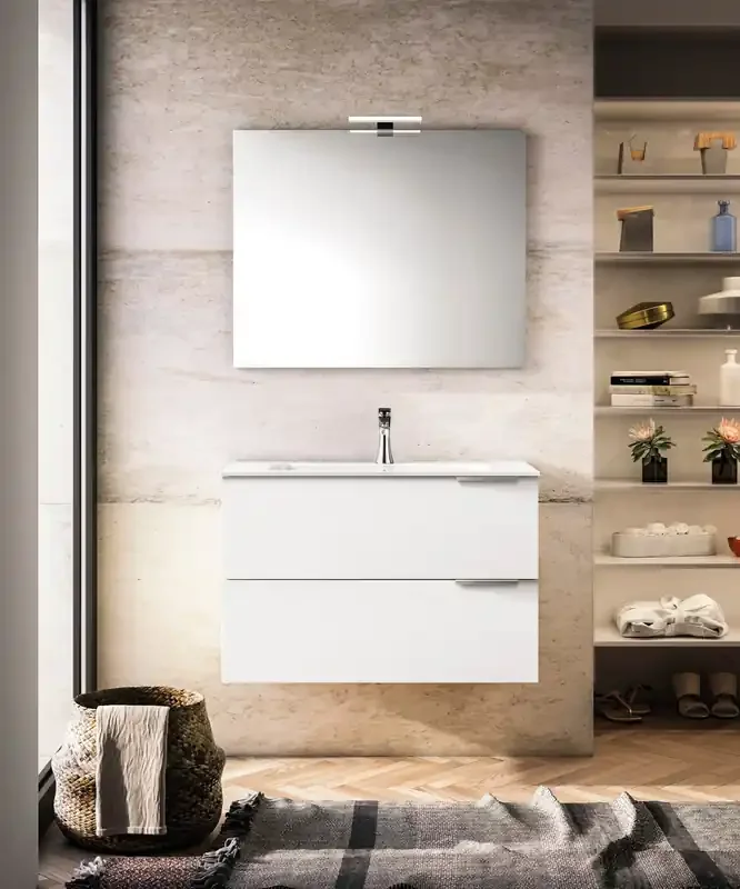 Waschtischunterschrank SUN Weiß Matt 80x56x45cm (B/H/T)