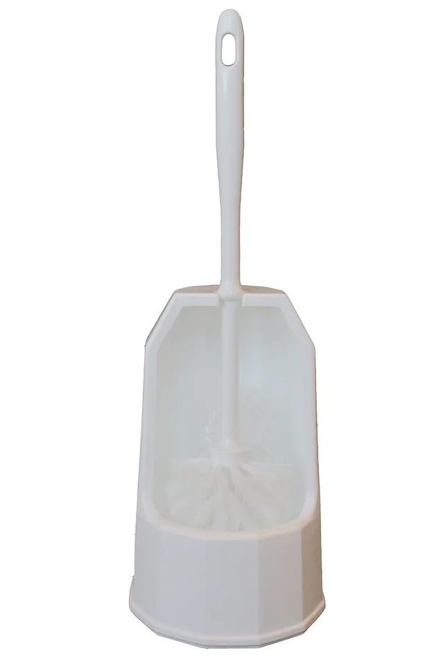 WC-Garnitur, Kunststoff-Vieleckständer, PP (weiß)