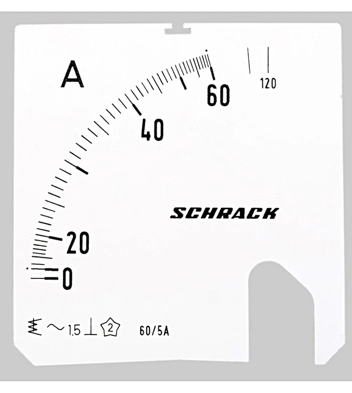 Wechselskala, 72x72mm, 60/120/5A AC