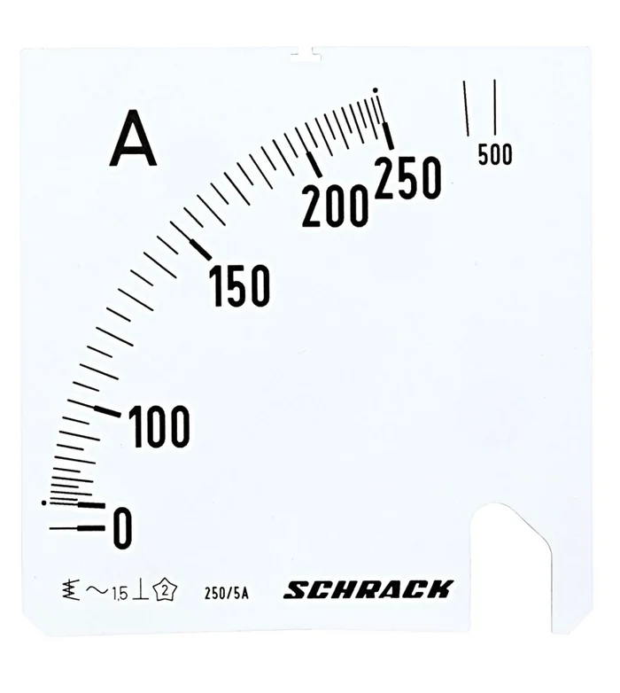 Wechselskala, 96x96mm, 250/500/5A AC