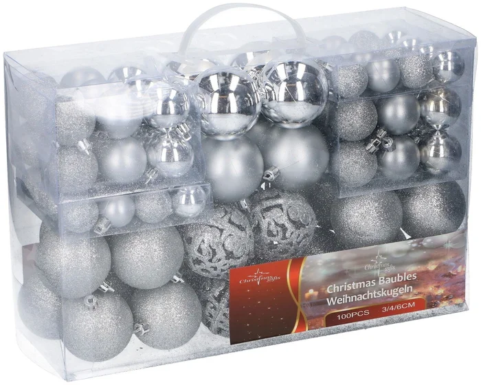 Weihnachtskugeln, 100 St. (silber)