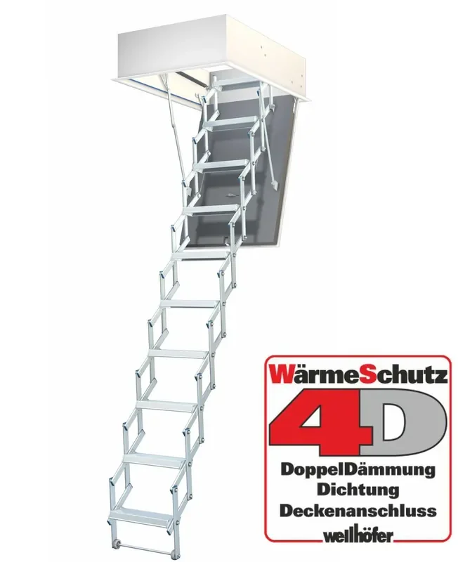 Wellhöfer Bodentreppe LiliPut + 4D Wärmeschutz 210-236 cm 100 x 60 cm (Länge x Breite)