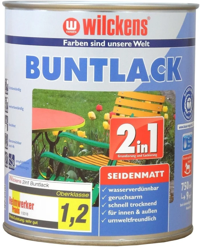 Wilckens Buntlack 2in1 seidenmatt 125 ml (125ml hellelfenbein)