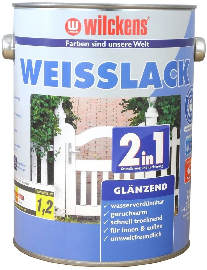 Wilckens Weisslack 2in1 glänzend, 2,5 L (weiß)