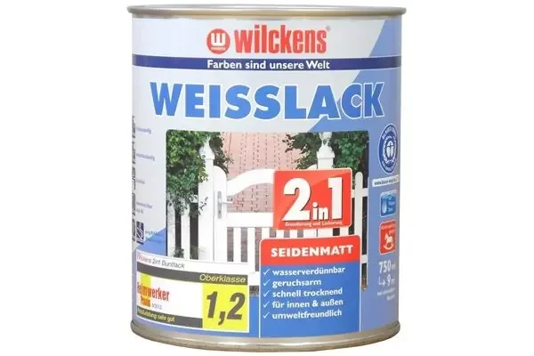 Wilckens Weisslack 2in1 seidenmatt, 750 ml (weiß)