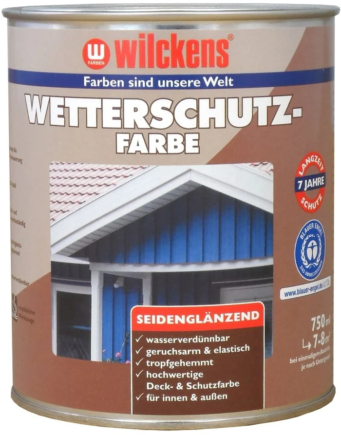 Wilckens Wetterschutzfarbe seidenglänzend, 750ml (schokobraun) RAL 8017