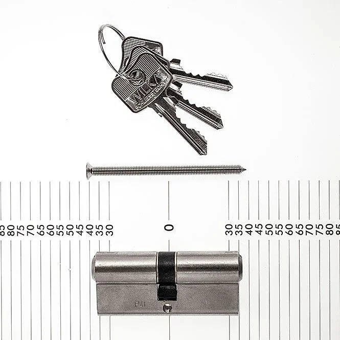 WILKA Profilzylinder 35/35 matt vern. 1463.000009, mit 3 Schlüsseln