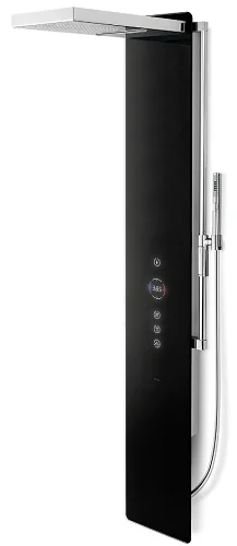 WimTec OCEAN P10 Elektronisches Duschpaneel, 12 V, glas schwarz