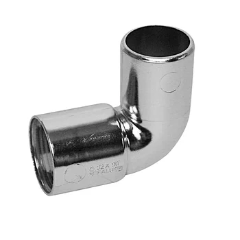 Winkel 32 mm x 90° Muffe x glattes Ende. Chrom. Verchromtes Faluplast