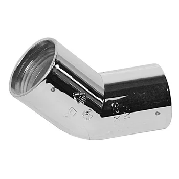 Winkel 40 mm x 45° 2 Steckdosen Chrom Verchromtes Faluplast