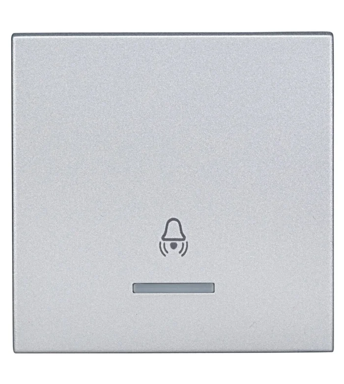 Wippe 50 mit transparenter Linse, Symbol Glocke, Silber